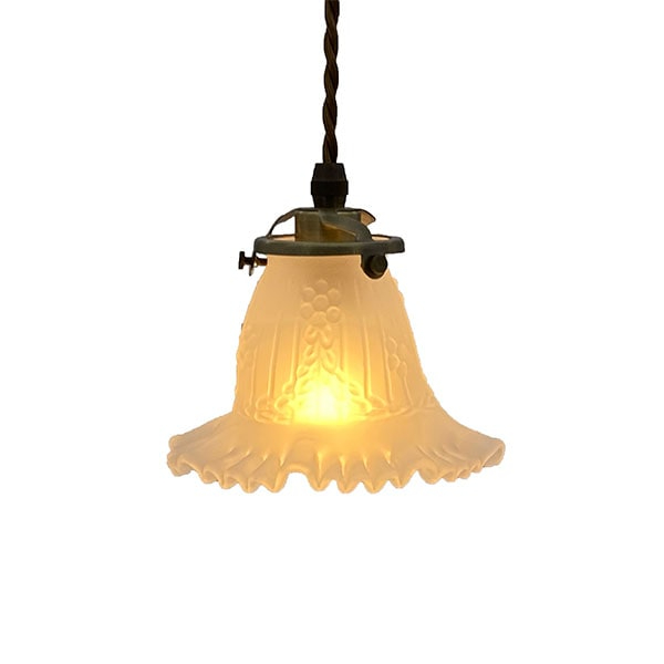 【LAMPS】ガラスシェード ペンダントランプ 1灯（W140×H640mm）