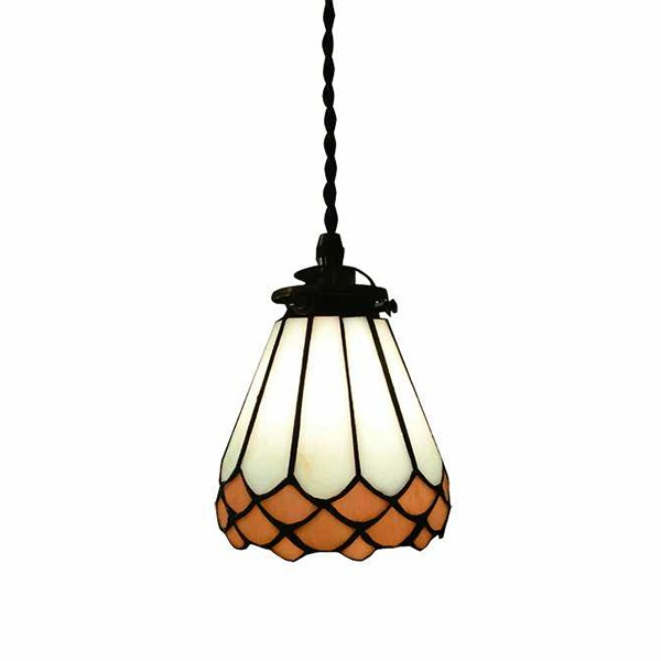 【LAMPS】ガラスシェード ペンダントライト 1灯 オレンジ（Φ125×H665mm）